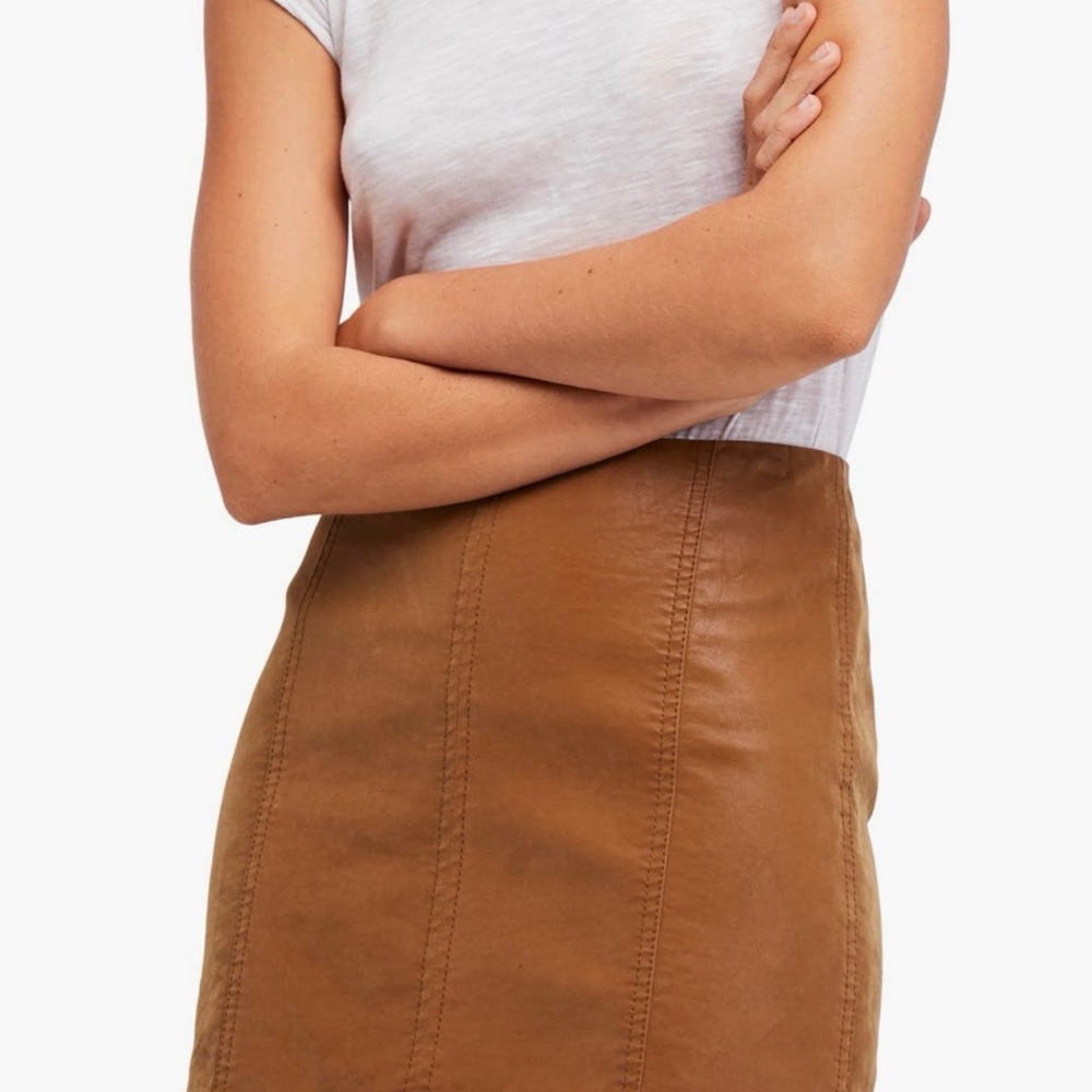 Free People Faux Leather Mini Skirt Size 0